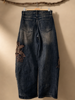 Load image in the gallery viewer,Calças denim barrel c/ renda URBAN
