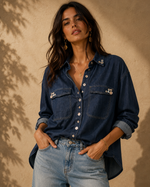 Load image in the gallery viewer,Camisa denim oversize c/ bolsos BROOK
