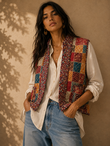Colete acolchoado c/ bolsos PAISLEY