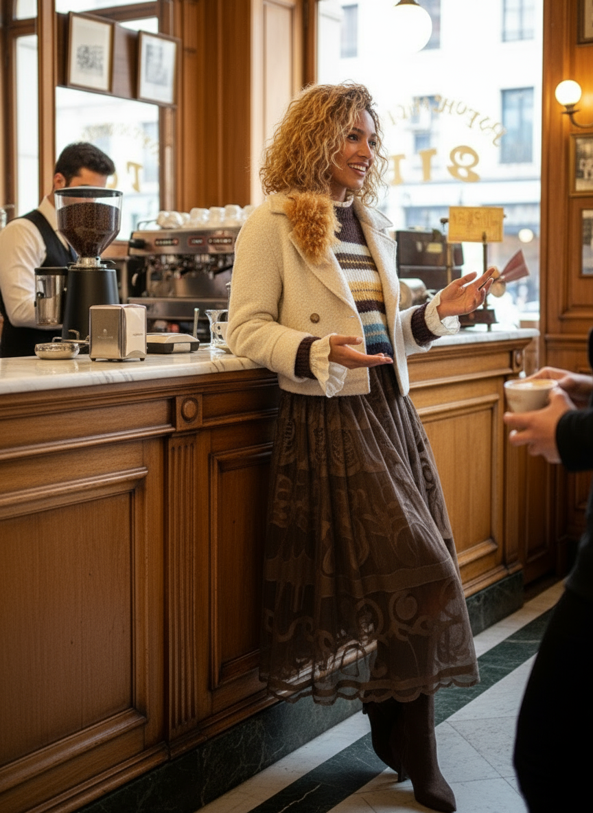 Casaco curto em fazenda forrado AMBER