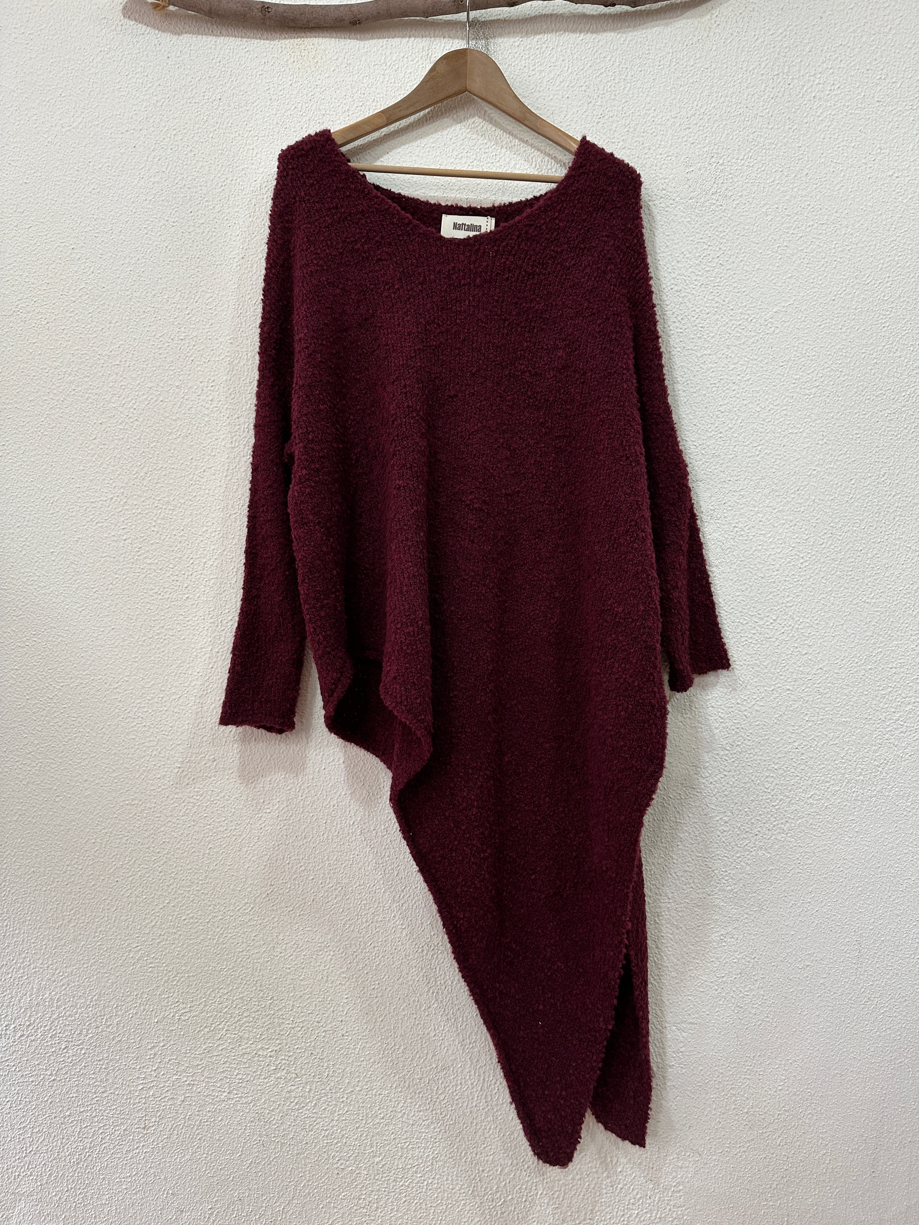 Camisola de malha assimétrica comprida YOLANDA