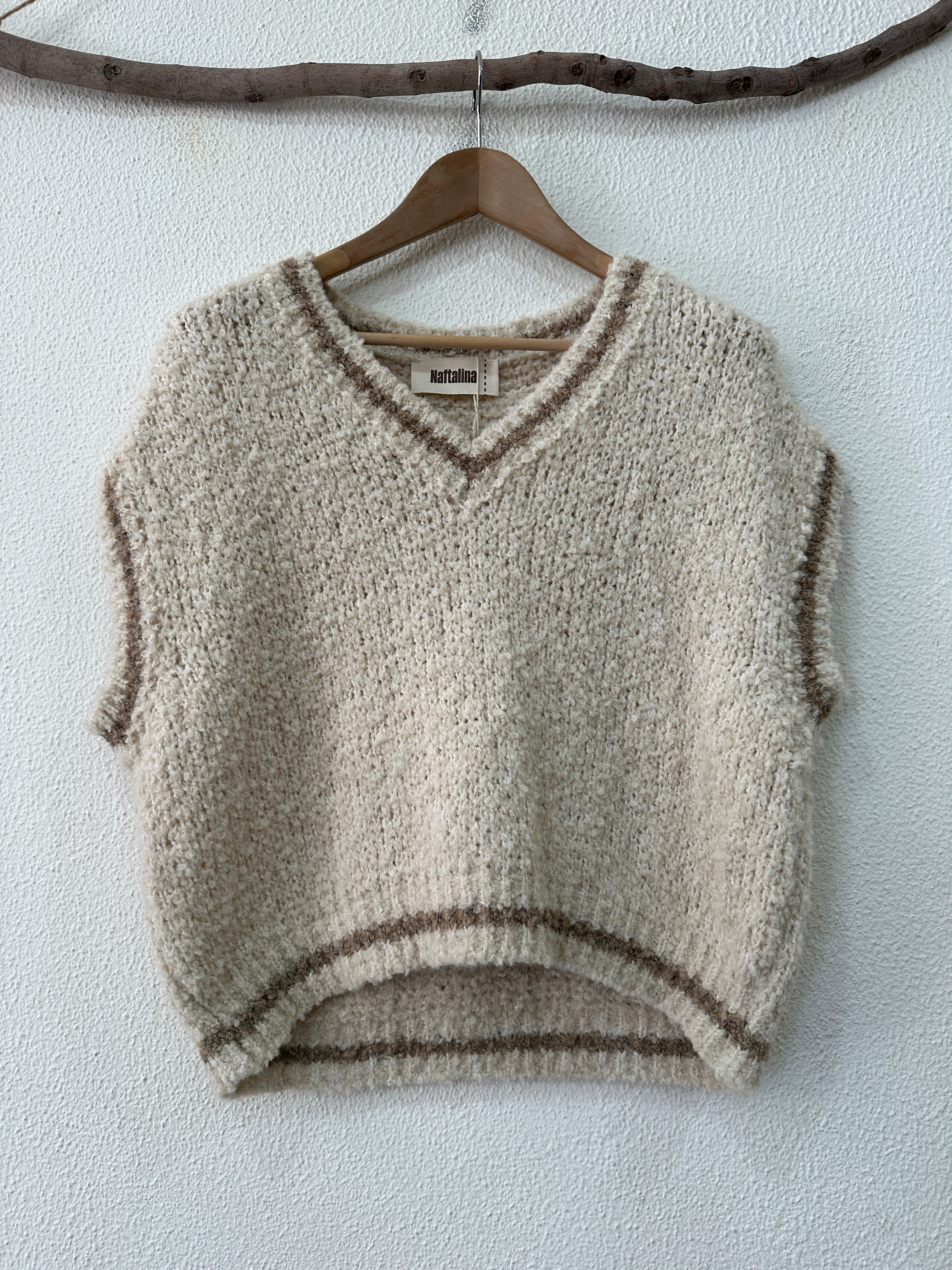 Colete de malha oversize c/ lã AGNES