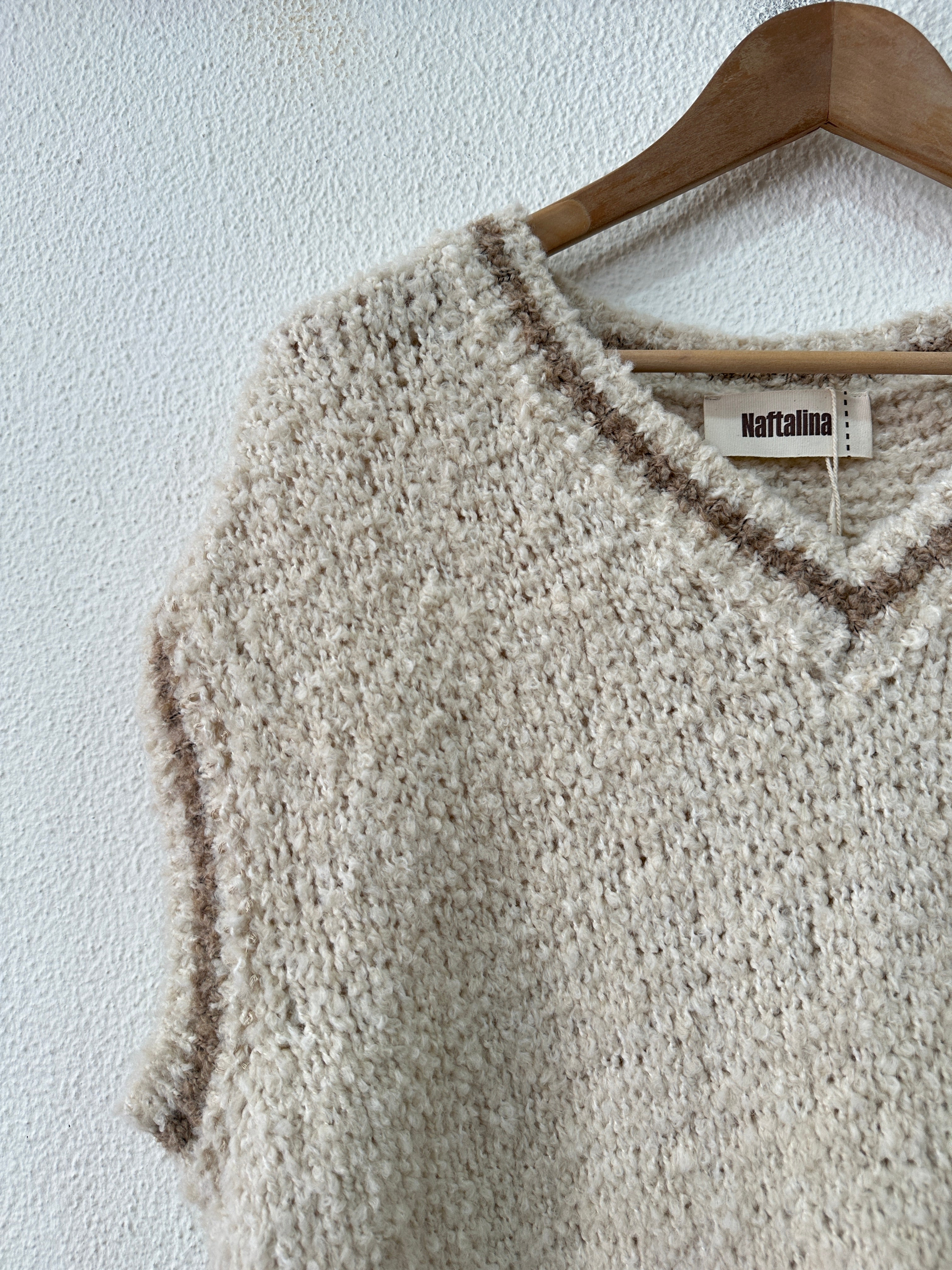 Colete de malha oversize c/ lã AGNES