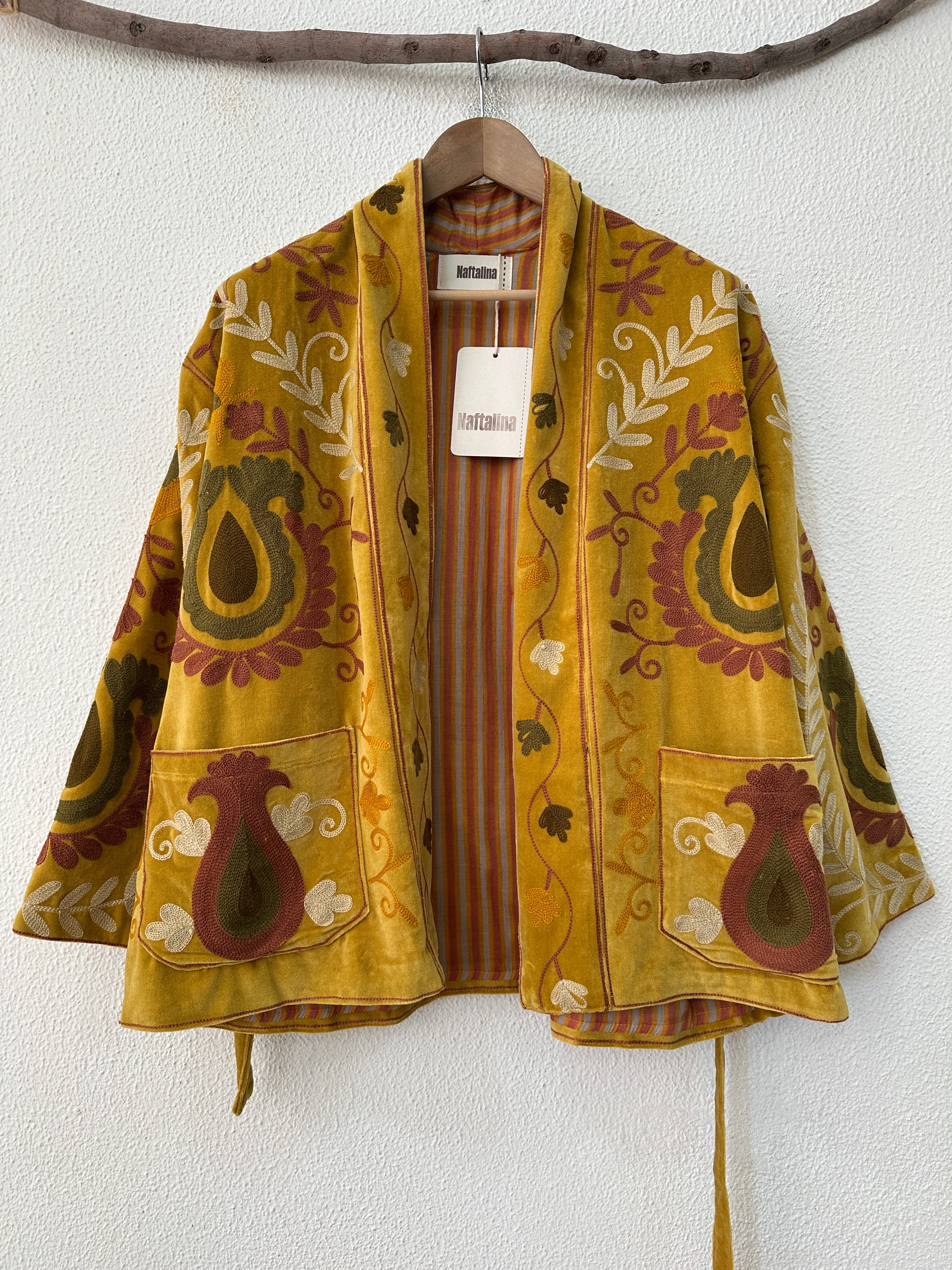 Kimono em veludo bordado AISHA