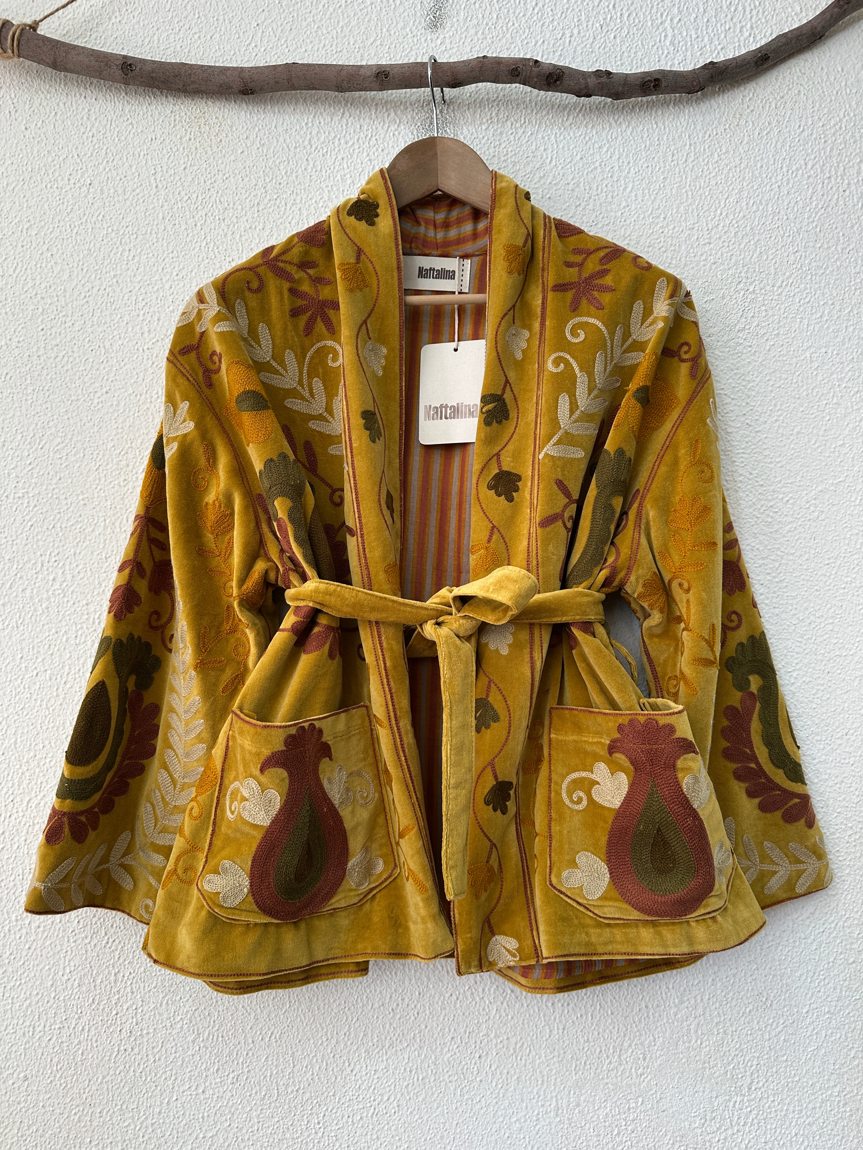 Kimono em veludo bordado AISHA