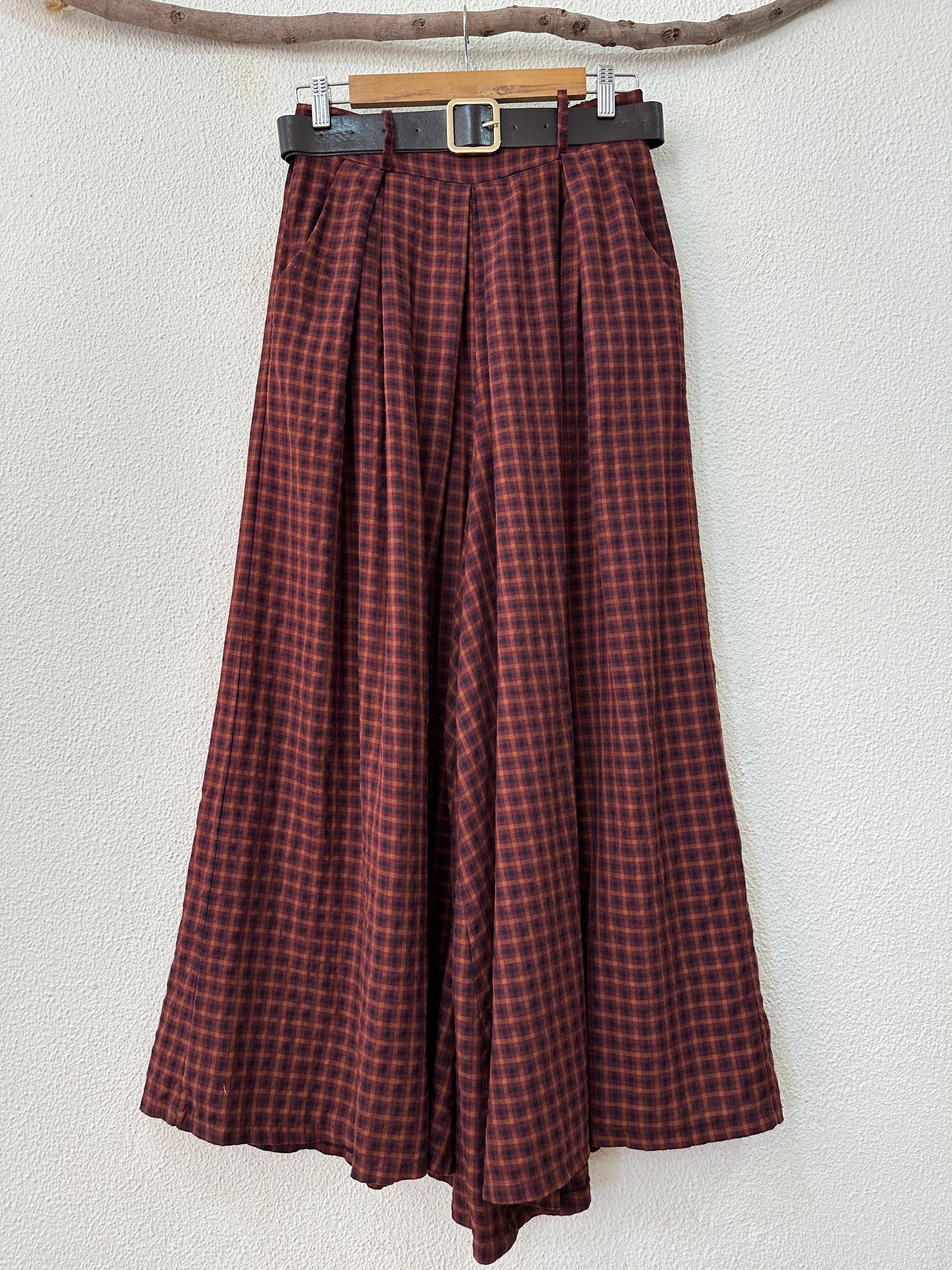 Pantalonas wide leg c/ cinto HERMIONE