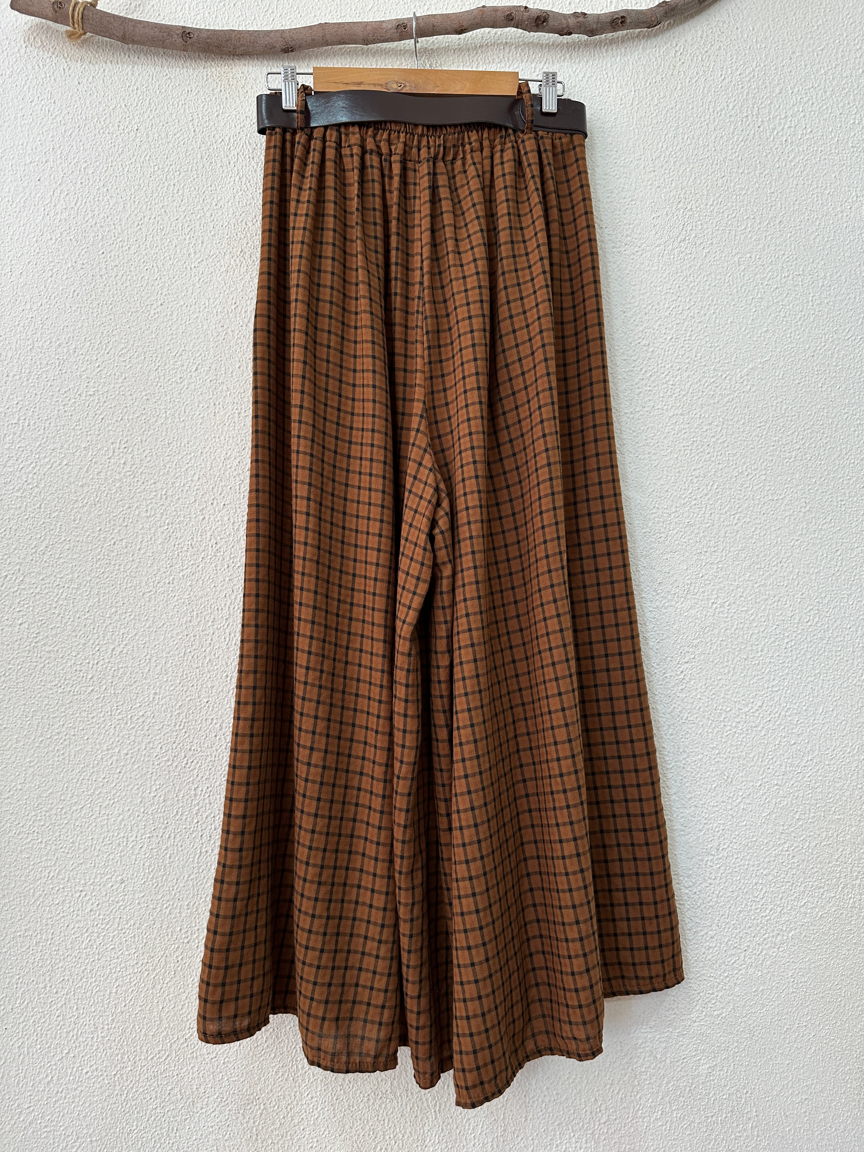 Pantalonas wide leg c/ cinto HERMIONE