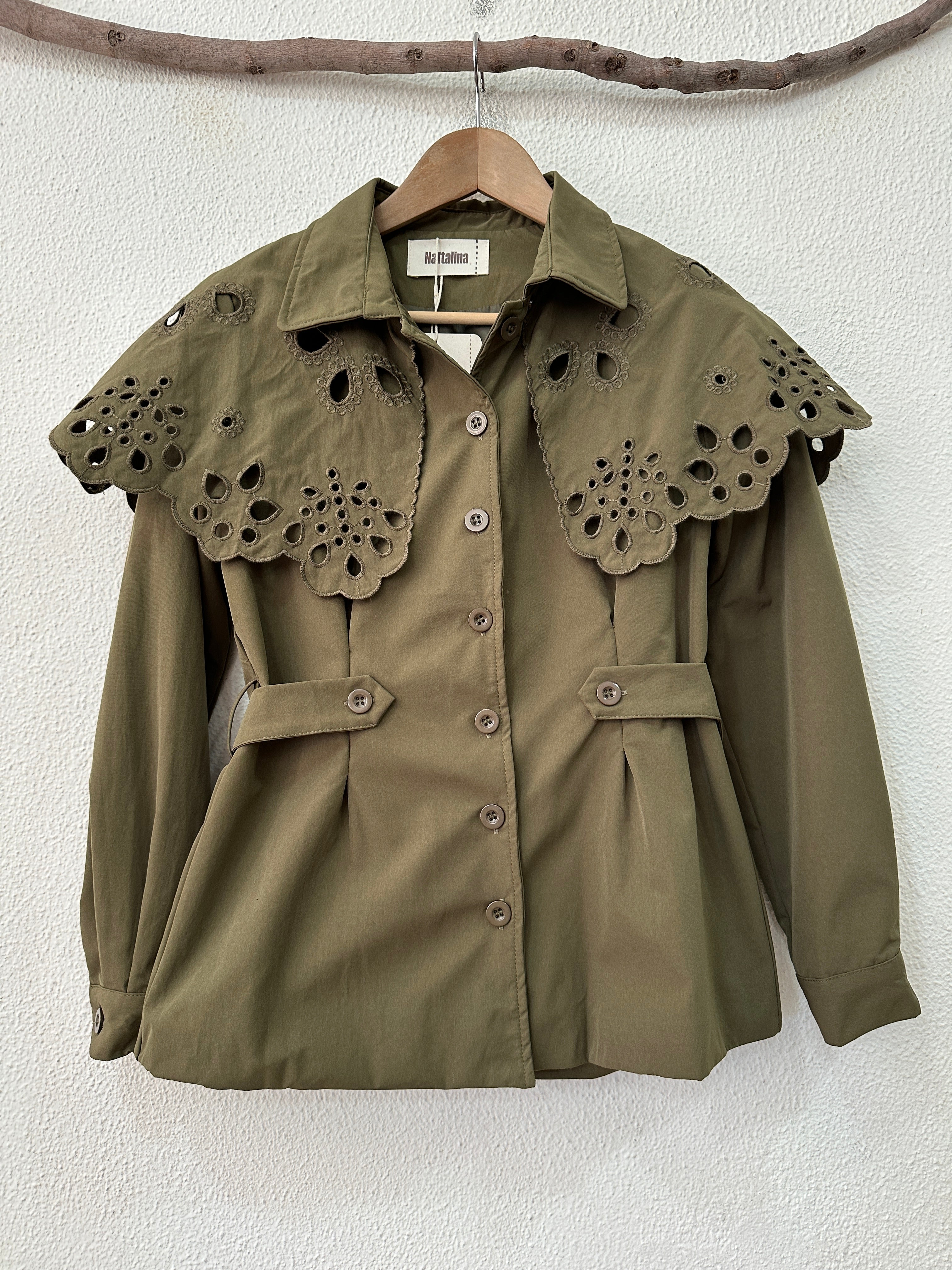 Trench coat c/ folho bordado amovível BEATRICE