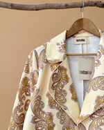 Chargez l'image dans la visionneuse de la galerie,Blazer creme paisley - detalhe gola

