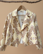 Chargez l'image dans la visionneuse de la galerie,Blazer creme paisley - vista frontal aberta
