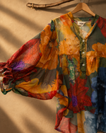 Carregar imagem no visualizador da galeria, Blusa floral — detalhe manga
