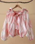 Chargez l'image dans la visionneuse de la galerie,Blusa organza rosa - vista frontal
