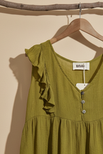 Carregar imagem no visualizador da galeria, Blusa Verde Olive Folhos - Detalhe
