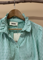 Carregar imagem no visualizador da galeria, Blusa vichy verde - detalhe etiqueta
