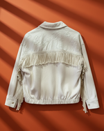 Chargez l'image dans la visionneuse de la galerie,Bomber jacket traseira com fundo laranja profundo
