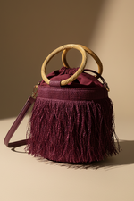 Chargez l'image dans la visionneuse de la galerie,Bucket Bag Franjas Vinho - 3/4
