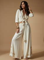 Carregar imagem no visualizador da galeria, Pantalonas bordadas c/ bolsos DEMETER
