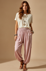 Carregar imagem no visualizador da galeria, Calças Rosa Renda
