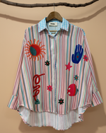 Carregar imagem no visualizador da galeria, Camisa bordada - vista frontal alternativa
