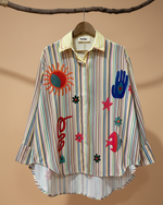 Carregar imagem no visualizador da galeria, Camisa bordada - vista frontal completa
