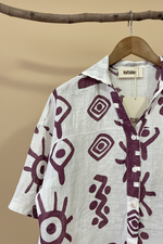 Carica l'immagine nel visualizzatore della galleria,Camisa linho estampada detalhe
