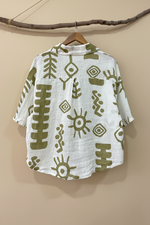Carica l'immagine nel visualizzatore della galleria,Camisa linho tribal - costas
