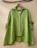 Load image in the gallery viewer,Camisa linho verde - frente
