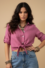 Carregar imagem no visualizador da galeria, Camisa de atar em linho JUDITH
