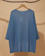 Carica l'immagine nel visualizzatore della galleria,Camisola azul de malha - vista traseira
