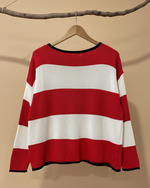 Carregar imagem no visualizador da galeria, Camisola às riscas vermelhas - vista traseira
