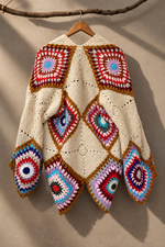 Carregar imagem no visualizador da galeria, Casaco Crochet Granny Square - Costas
