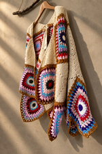 Carregar imagem no visualizador da galeria, Casaco Crochet Granny Square - Lateral
