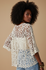 Carregar imagem no visualizador da galeria, Casaco crochet modelo — costas
