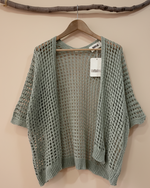 Carica l'immagine nel visualizzatore della galleria,Casaco Crochet Sage — Frente
