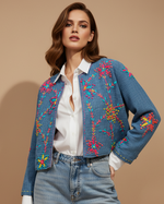 Load image in the gallery viewer,Casaco em algodão rústico bordado à mão PHUKET
