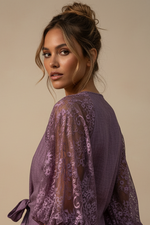 Chargez l'image dans la visionneuse de la galerie,Cleo costas - blusa renda roxa
