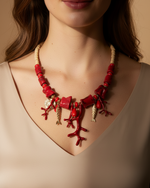 Chargez l'image dans la visionneuse de la galerie,Close-up do colar coral
