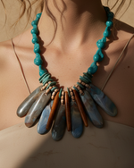 Carregar imagem no visualizador da galeria, Close-up do colar turquesa
