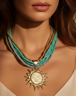 Load image in the gallery viewer,Colar turquesa em modelo - versão 1
