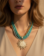 Load image in the gallery viewer,Colar turquesa em modelo - versão 2
