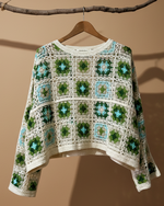 Carregar imagem no visualizador da galeria, Crochet granny square frontal - fundo estúdio bege
