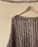 Chargez l'image dans la visionneuse de la galerie,Crochet top castanho - detalhe
