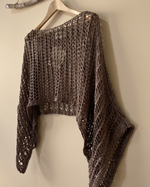 Chargez l'image dans la visionneuse de la galerie,Crochet top castanho - lateral
