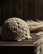 Cargue la imagen en el visor de la galería,Gorro de croché em madeira escura com pampas
