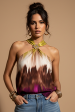 Cargue la imagen en el visor de la galería,Isla frente — top halter ikat

