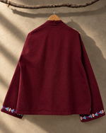 Carregar imagem no visualizador da galeria, Kimono Suzani Bordô - Costas
