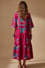 Carregar imagem no visualizador da galeria, Lina costas vestido bordado v2
