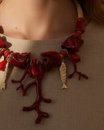 Chargez l'image dans la visionneuse de la galerie,Modelo boho-chic com colar coral
