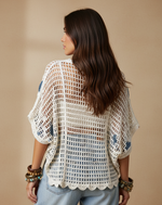 Cargue la imagen en el visor de la galería,Modelo Naftalina — camisola crochet bicolor costas
