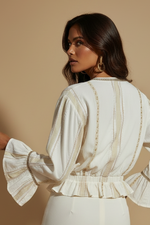 Chargez l'image dans la visionneuse de la galerie,Modelo Naftalina - Casaco boho ivory costas
